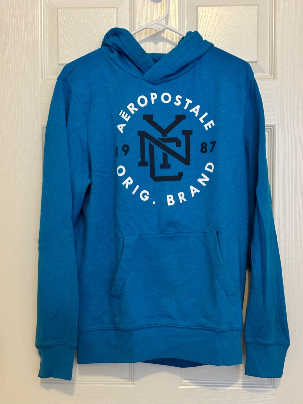 Aeropostale Teal Crewneck Logo Hoodie Mens Large Pre-owned